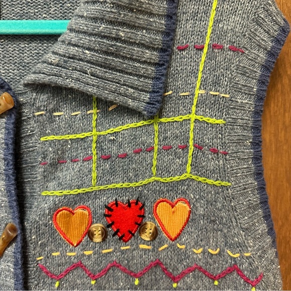 Vintage 90s KIKIT Studio Wool Blend Sweater Vest - women’s L Christmas holiday - Picture 9 of 14